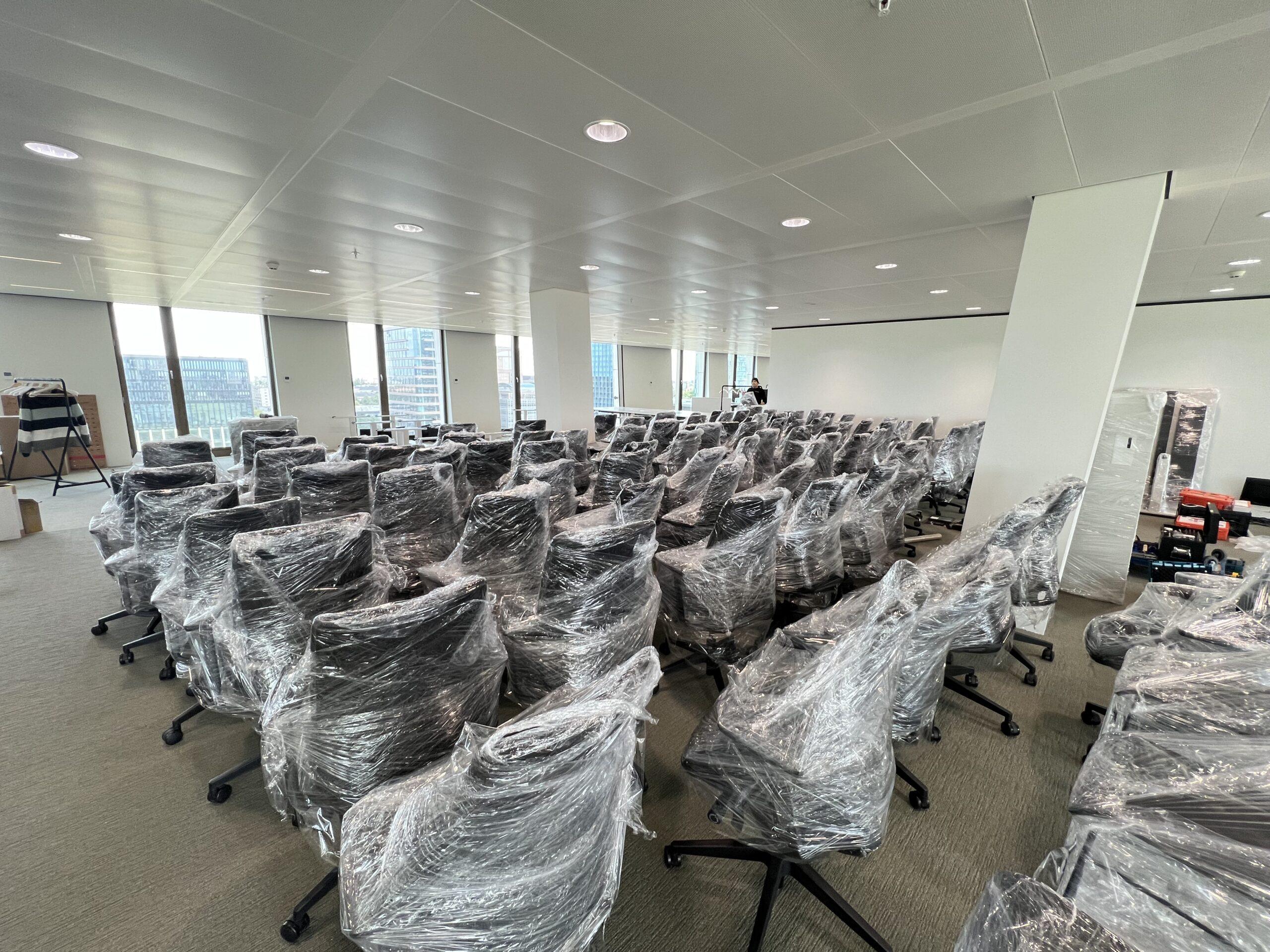 office moving Professional Moving Company 1 Office inventory packed and protected during a large business move